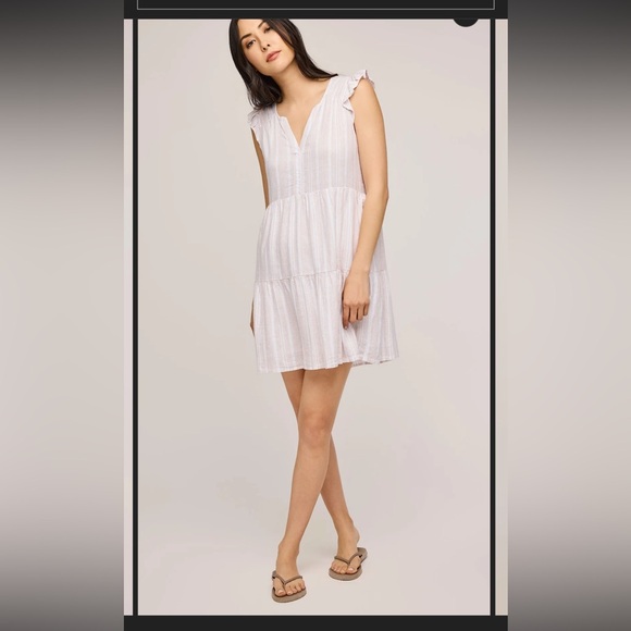 Gentle Fawn Dresses & Skirts - Gentle Fawn Maggie Linen lined Mini Dress striped pastel size XL like new